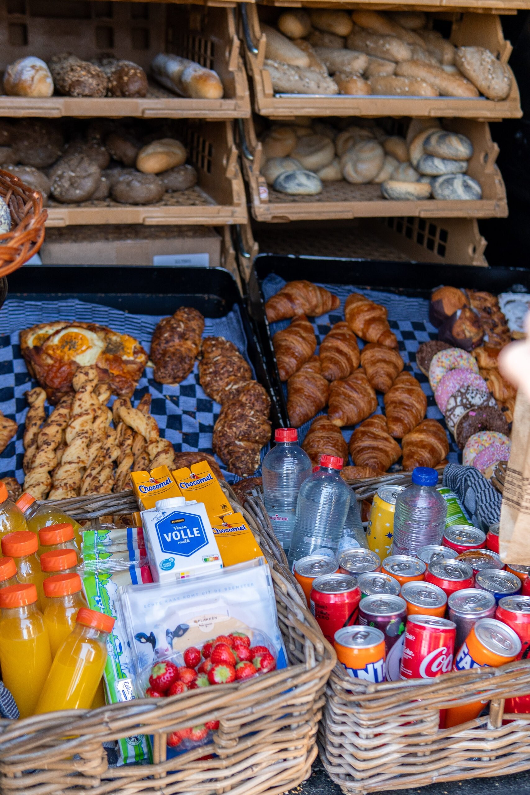 Fresh bread rolls baker Camping De Wulp